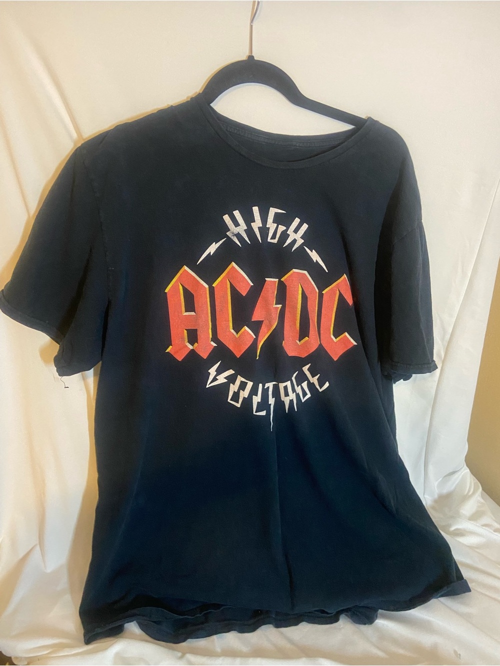 AC/DC Black Kids Graphic Tee with Red & Yellow Logo
